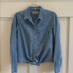 Madewell Denim Knotted Button-up